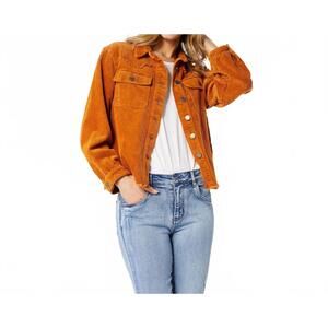 NEW COCO + CARMEN brienne corduroy shacket in burnt sienna